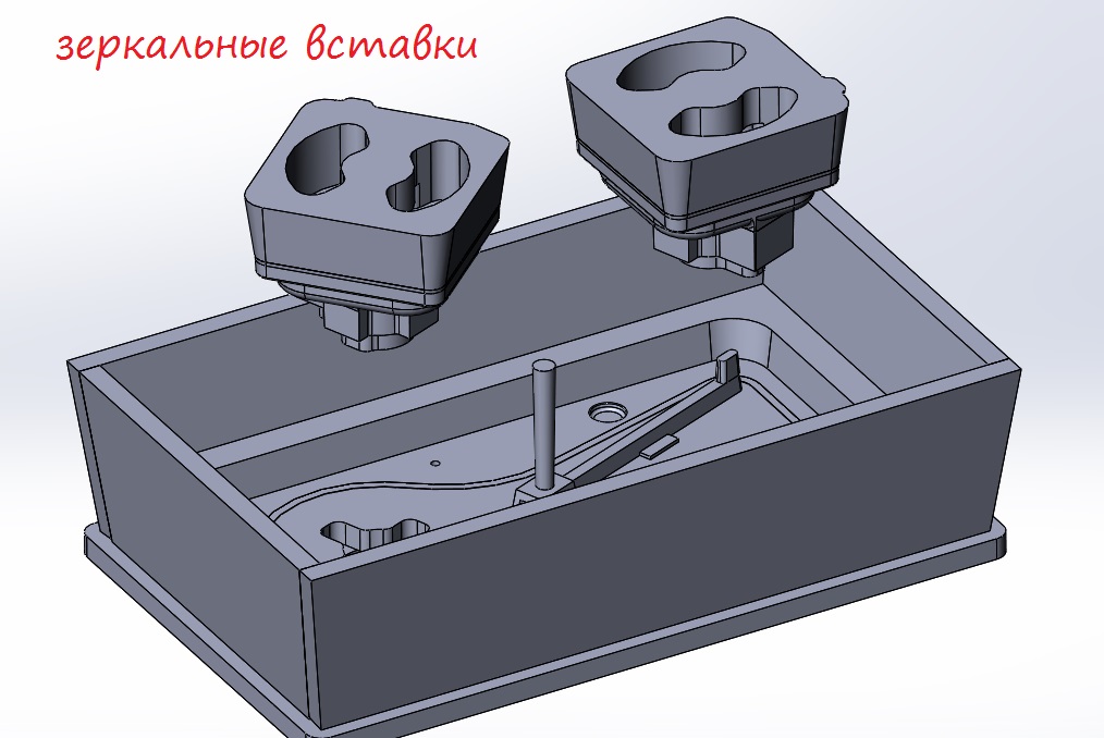 3D-модель стержневого ящика с зеркальными вставками